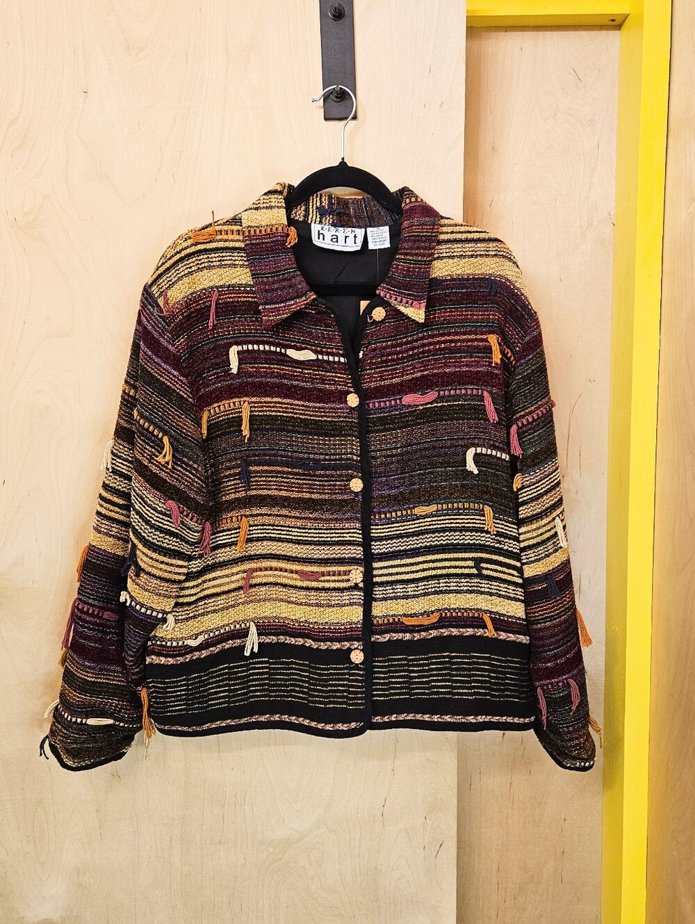 90s Keren Hart Funky Fringe Chenille Jacket